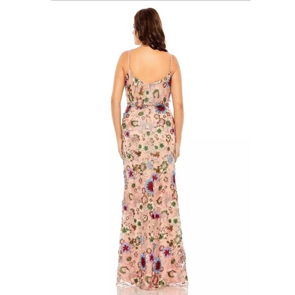NWT MAC DUGGAL 68531 Pink Embroidered Floral V-Neck Fit Flare Evening Gown 20W - Picture 2 of 16